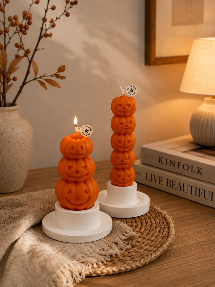 Pumpkin Glow Cadılar Bayramı Mum Seti - 2