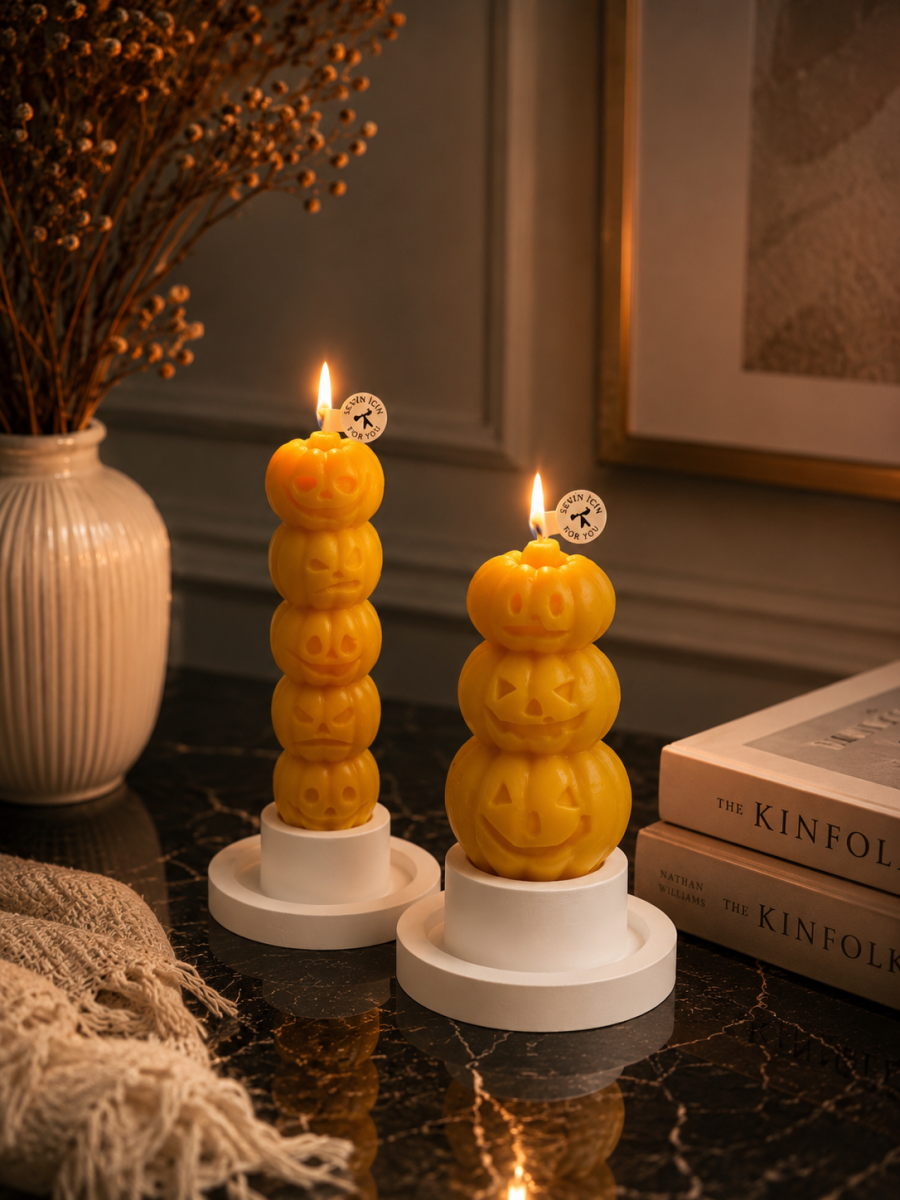 Golden Pumpkin Şamdan Mum Seti