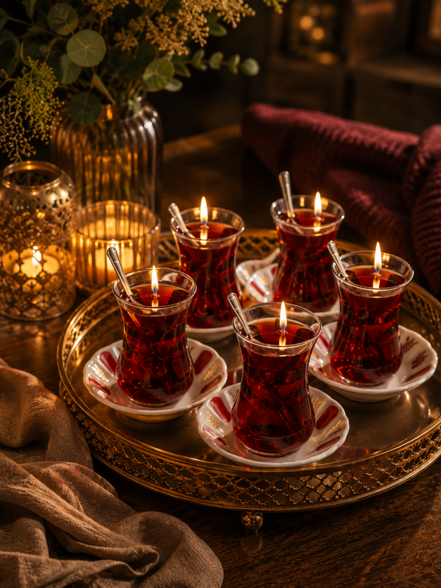 Tea Time Dekoratif Mum Seti