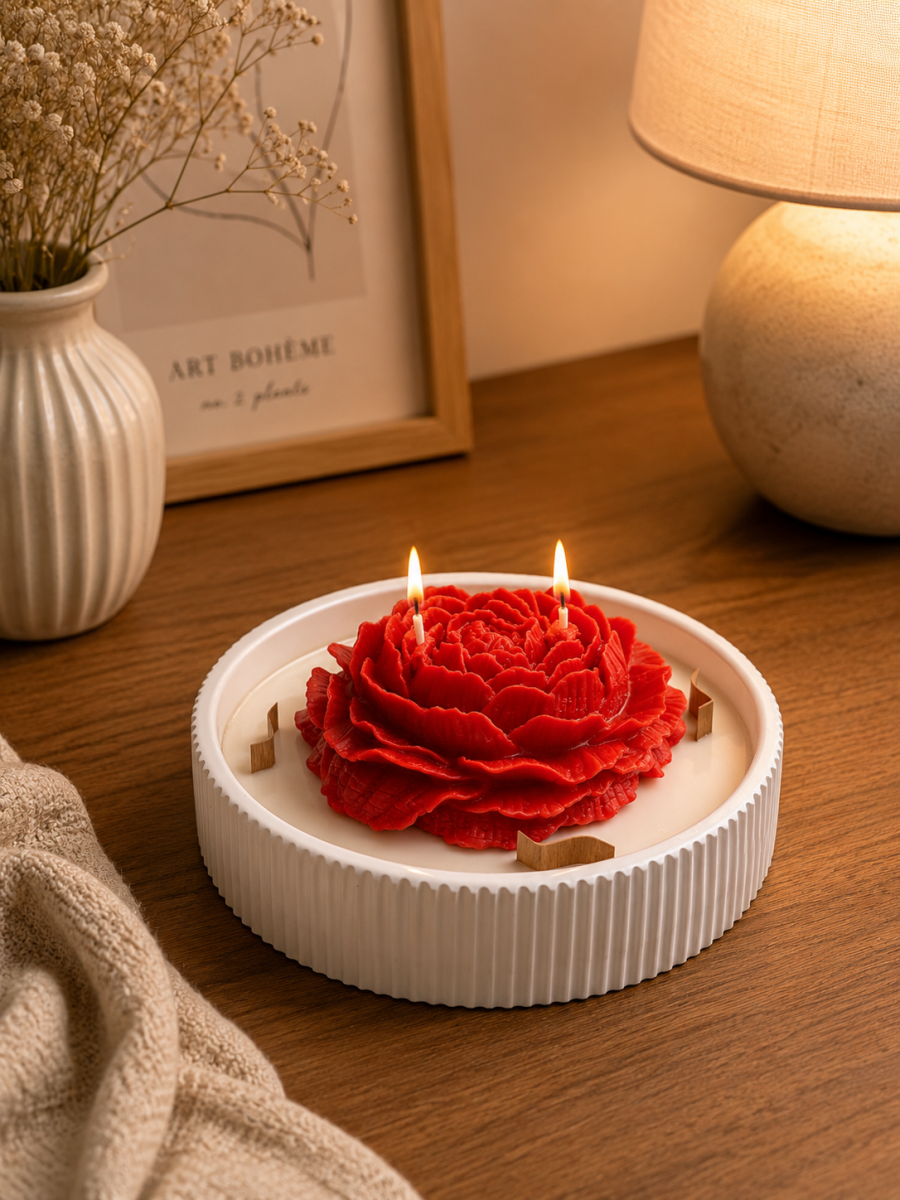 Royal Rose Büyük Gül Mum