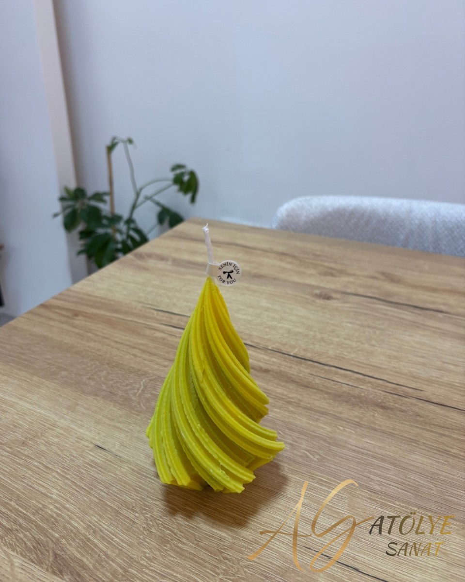 Limon Sarısı Ağaç Dekor Mum