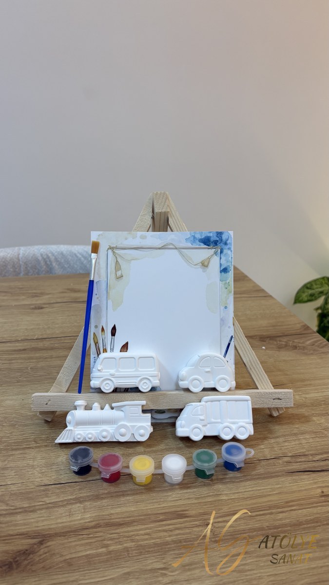 Mini Arabalar Taş Tozu Boyama Seti