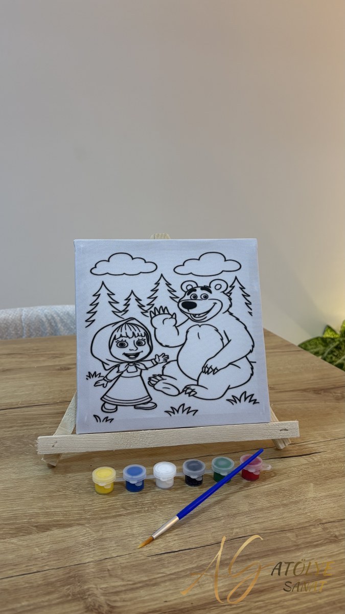 Maşa ve Koca Ayı Tuval Boyama Seti